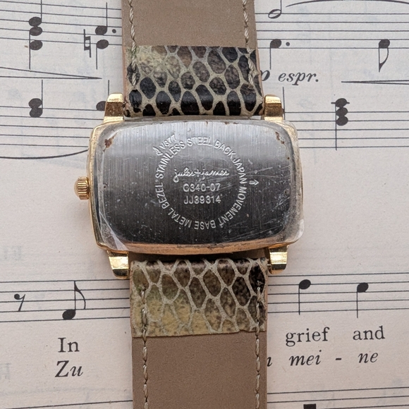 Jules And James gold Watch with Snake Print Strap - Picture 6 of 13